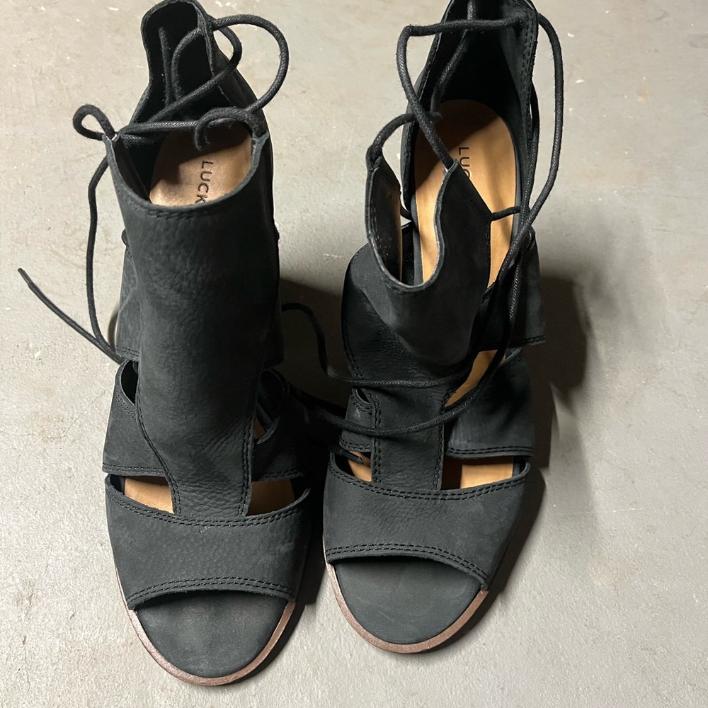 Black Women's Lace-Up Sandals